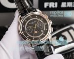 Copy Swiss Patek Philippe Complication SS Watch Black Dial